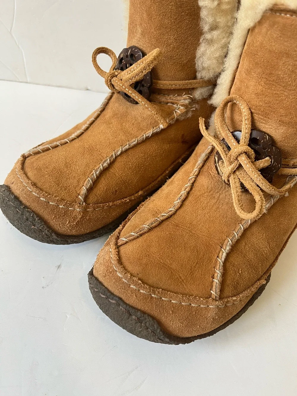 Sorel Pakua Brown Leather Shearling Lined Moccasin Winter Boots size 8